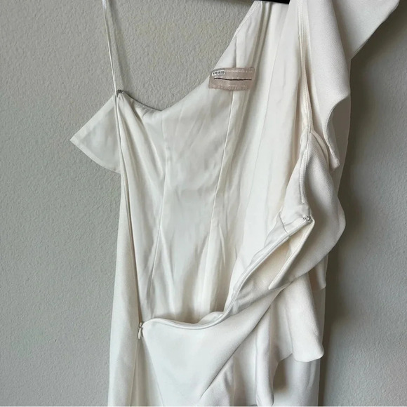 Keepsake White One Shoulder Ruffle Dress Size Small / 4 - Picture 6 of 8